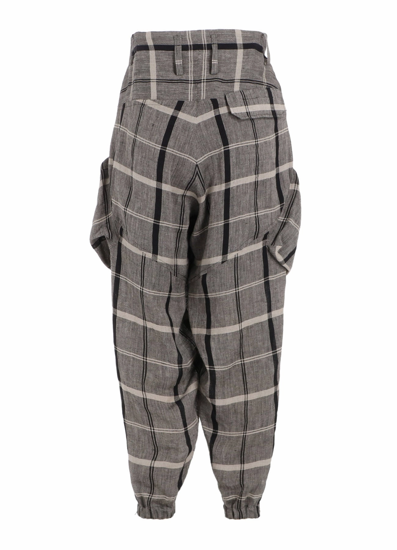 LINEN/NYLON PLAID ZIP POCKET PANTS SecureClosures