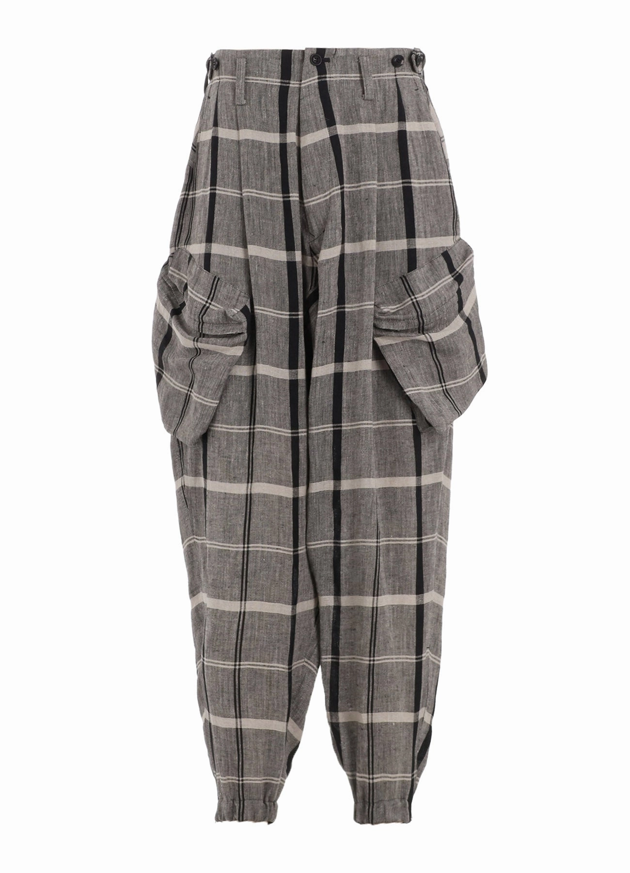 LINEN/NYLON PLAID ZIP POCKET PANTS Quick Cool Quick Fit Wear