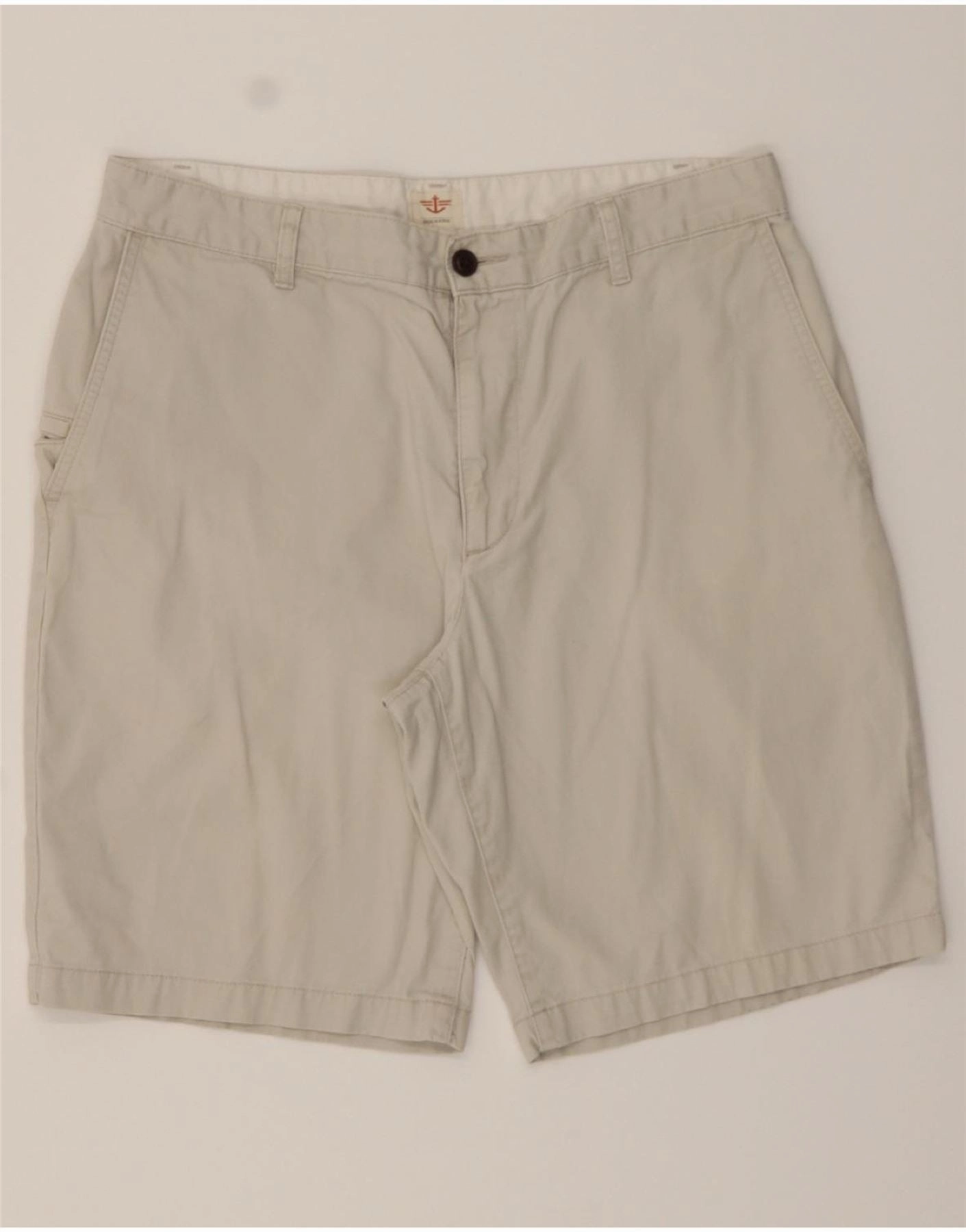 Rough texture DOCKERS Mens Chino Shorts W34 Large Grey Cotton