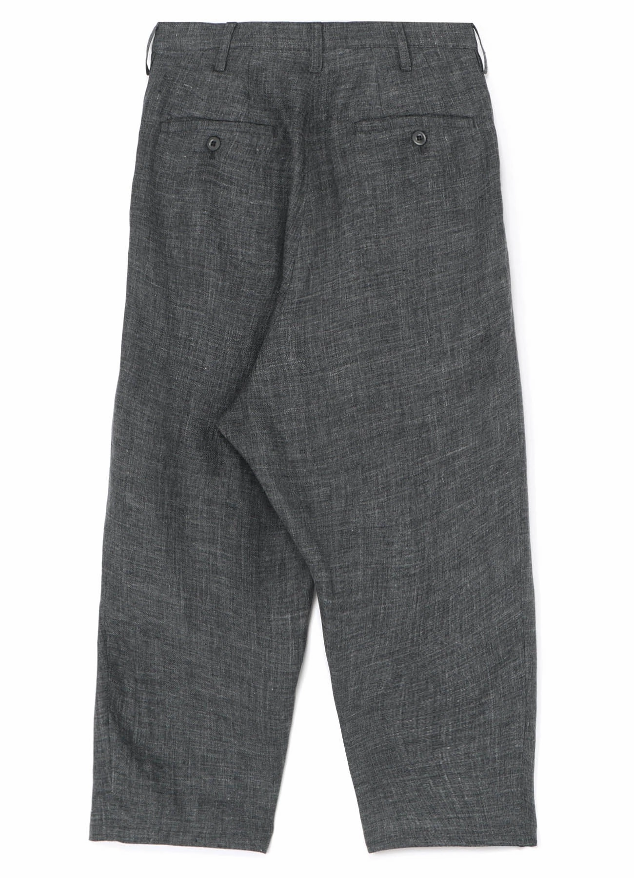 LINEN TWEED PLEATS TAPERED PANTS MachineWashable Cozy Fit