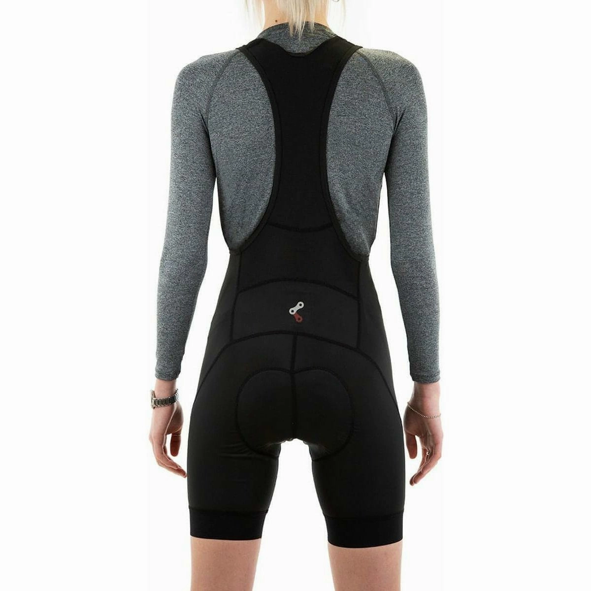 fade resistant color Chill Style Link Ride Womens Cycling Bib Shorts - Black