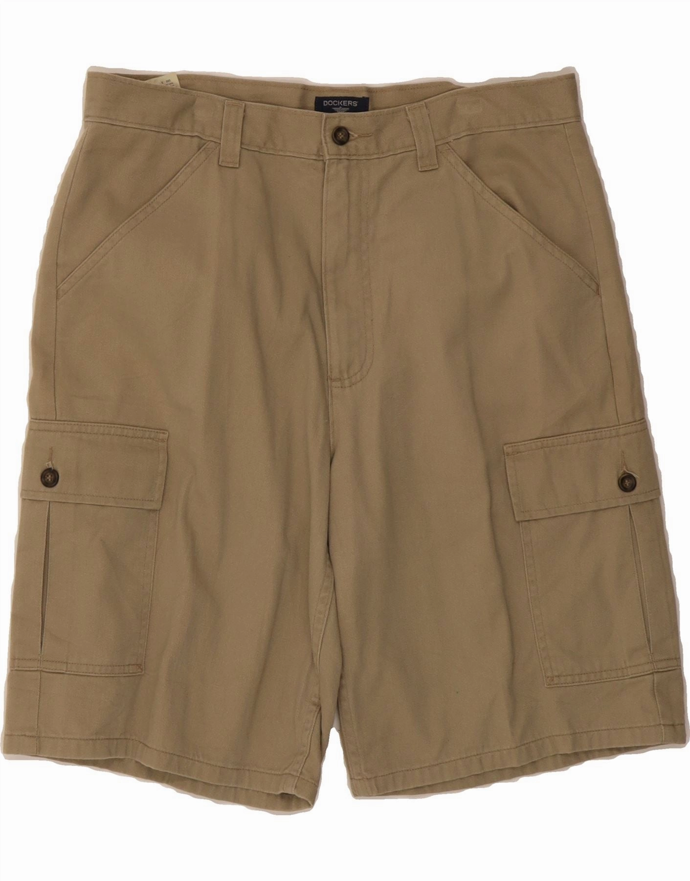 men's fashion DOCKERS Mens Cargo Shorts W32 Medium Beige Cotton
