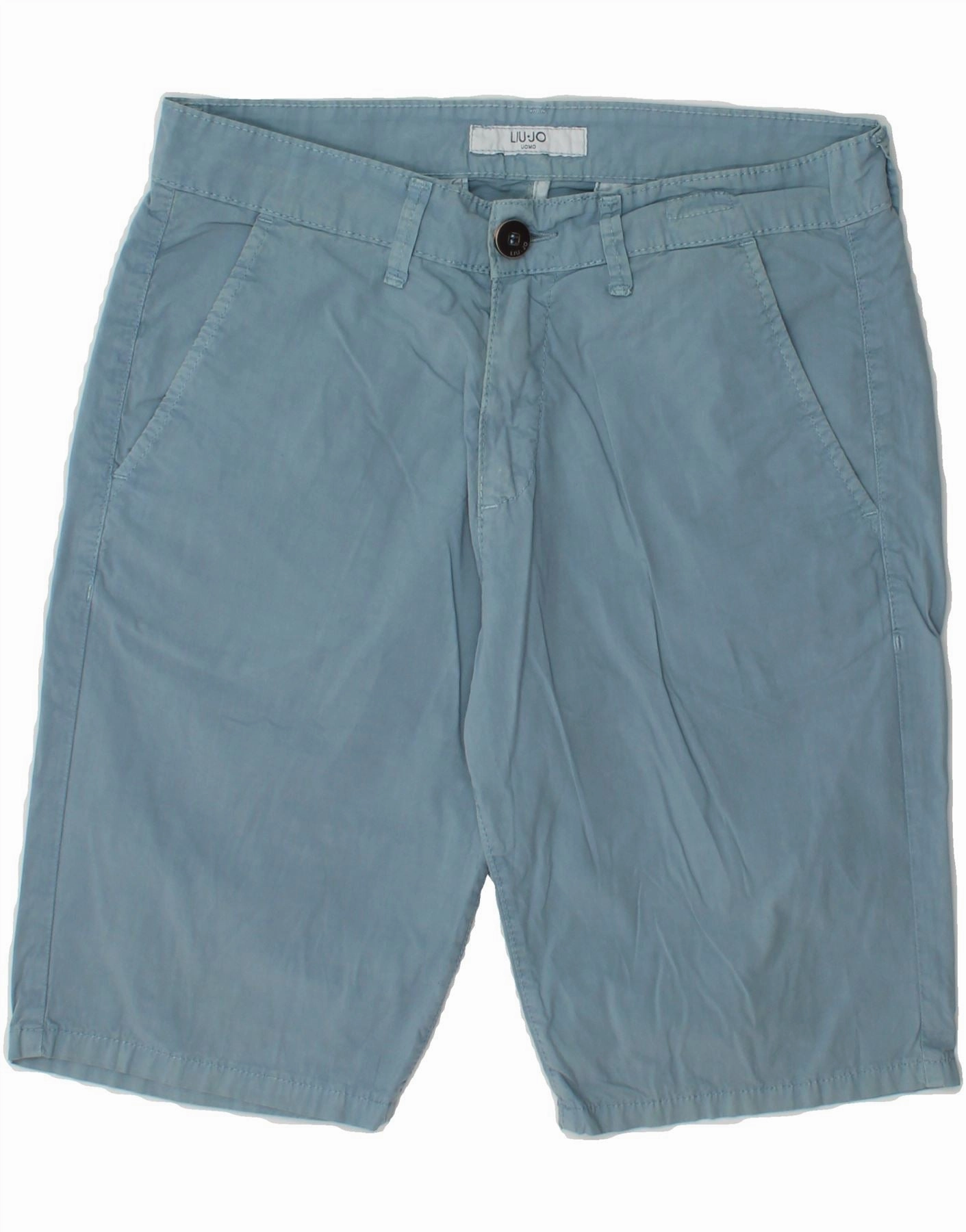 LIU JO Mens Uomo Chino Shorts IT 46 Small W32 Blue Cotton Classic Appeal