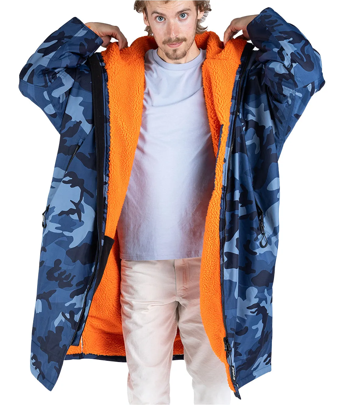 Nap Outfit Blanket Soft Dryrobe Advance Long Sleeve Changing Robe - Blue Camo