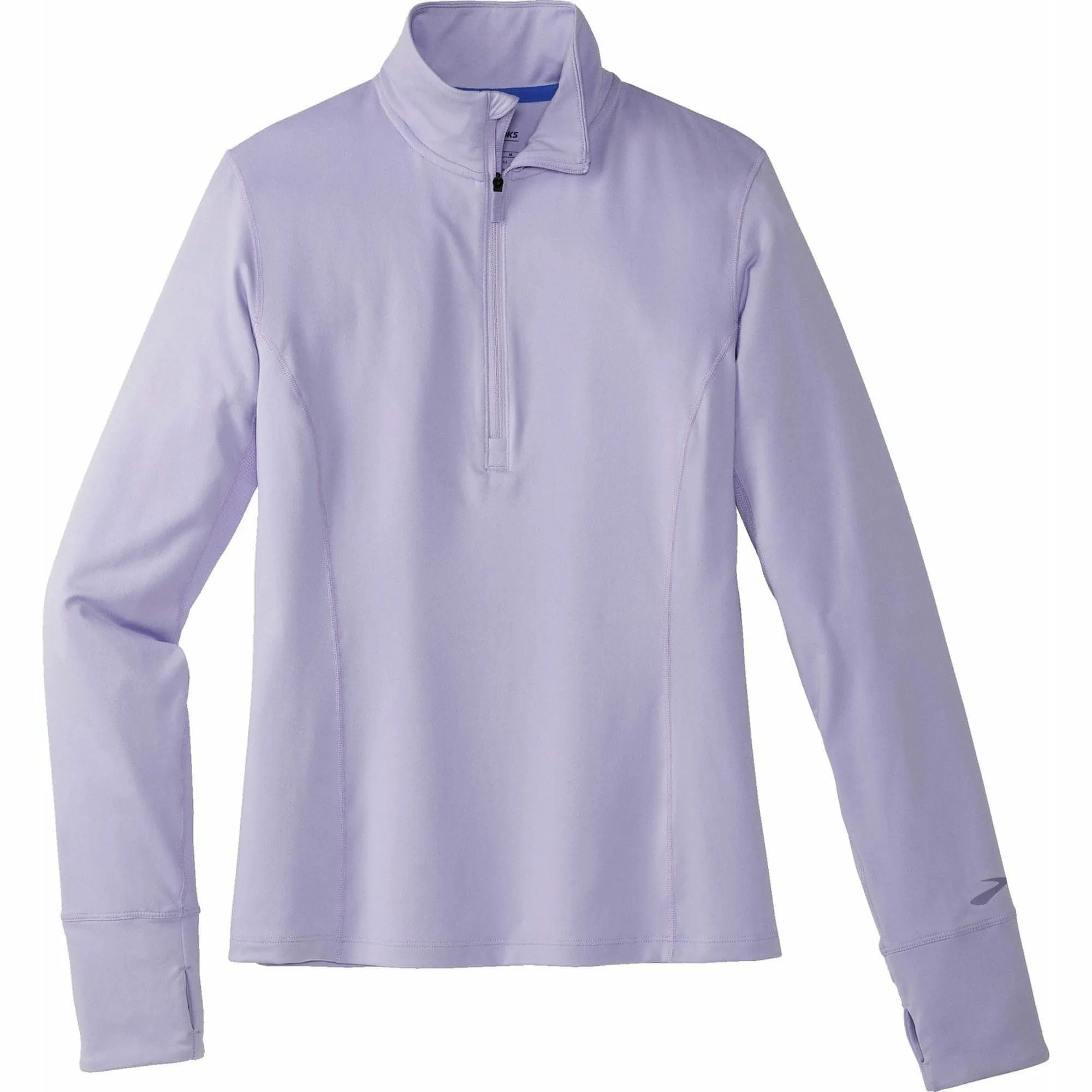 Brooks Dash Half Zip Long Sleeve Womens Running Top - Purple Crew Neck Design Garment Washed Texture