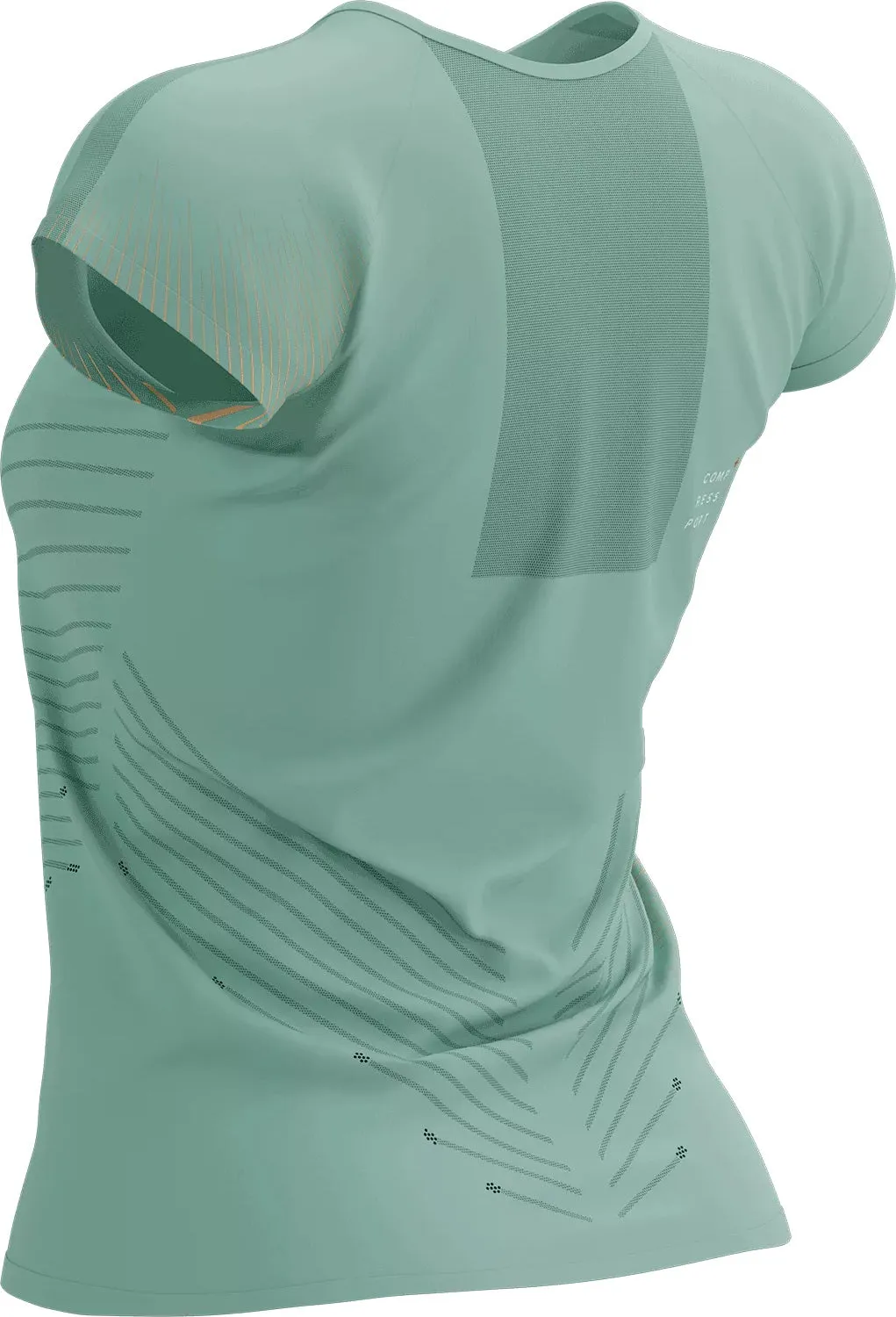 Classic Comfort Style Compressport Performance Short Sleeve Womens Running Top - Green