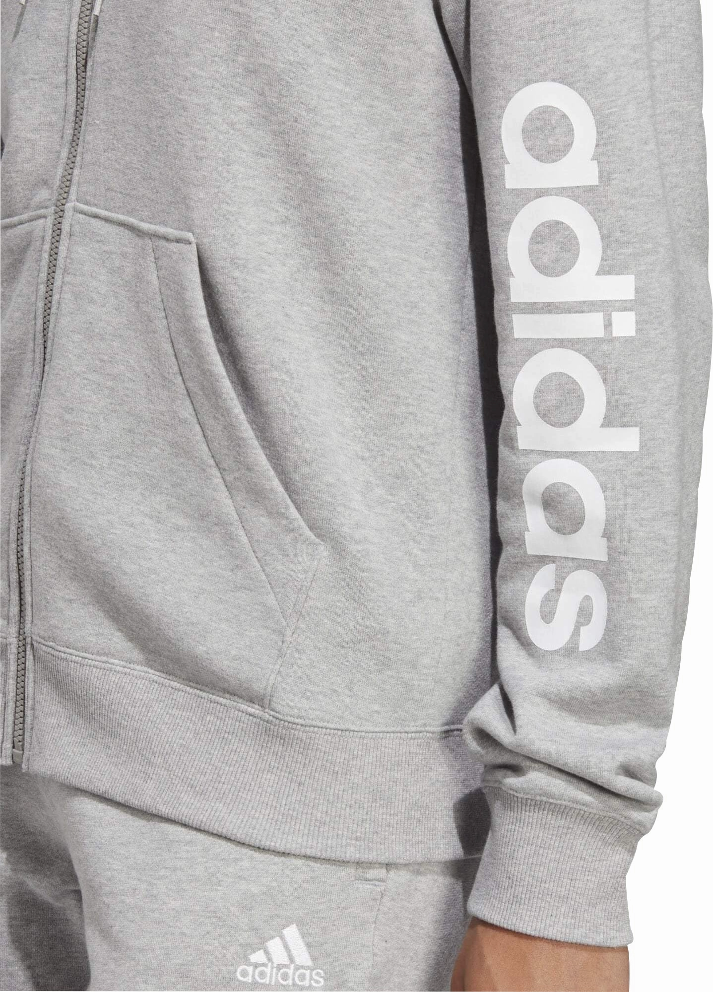 adidas Essentials Linear French Terry Womens Full Zip Hoody - Grey Halloween look City Smart