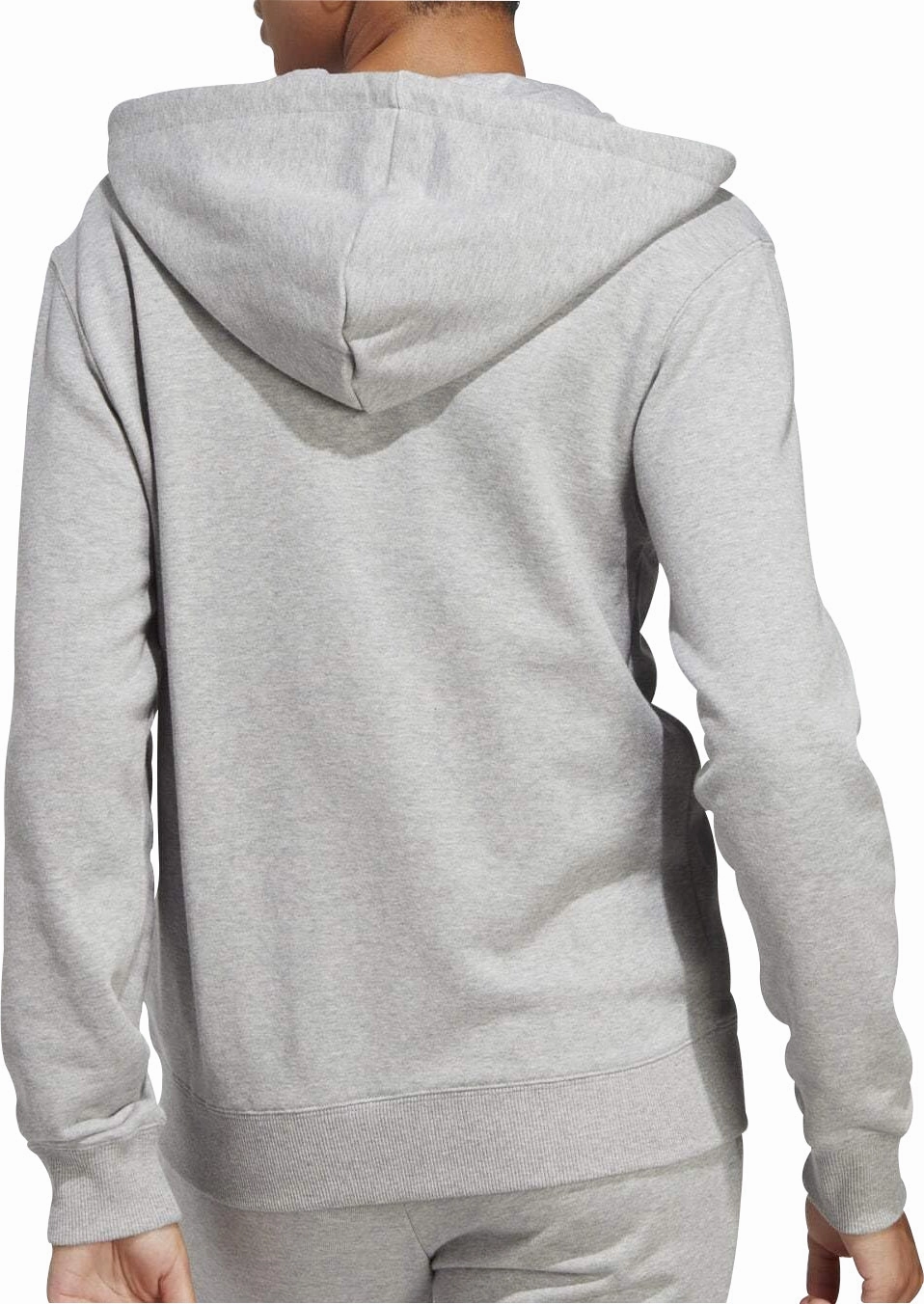 adidas Essentials Linear French Terry Womens Full Zip Hoody - Grey Coffee Date