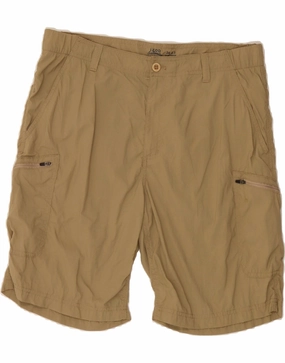 IZOD Mens Cargo Shorts W34 Large Beige Nylon Athletic Wear
