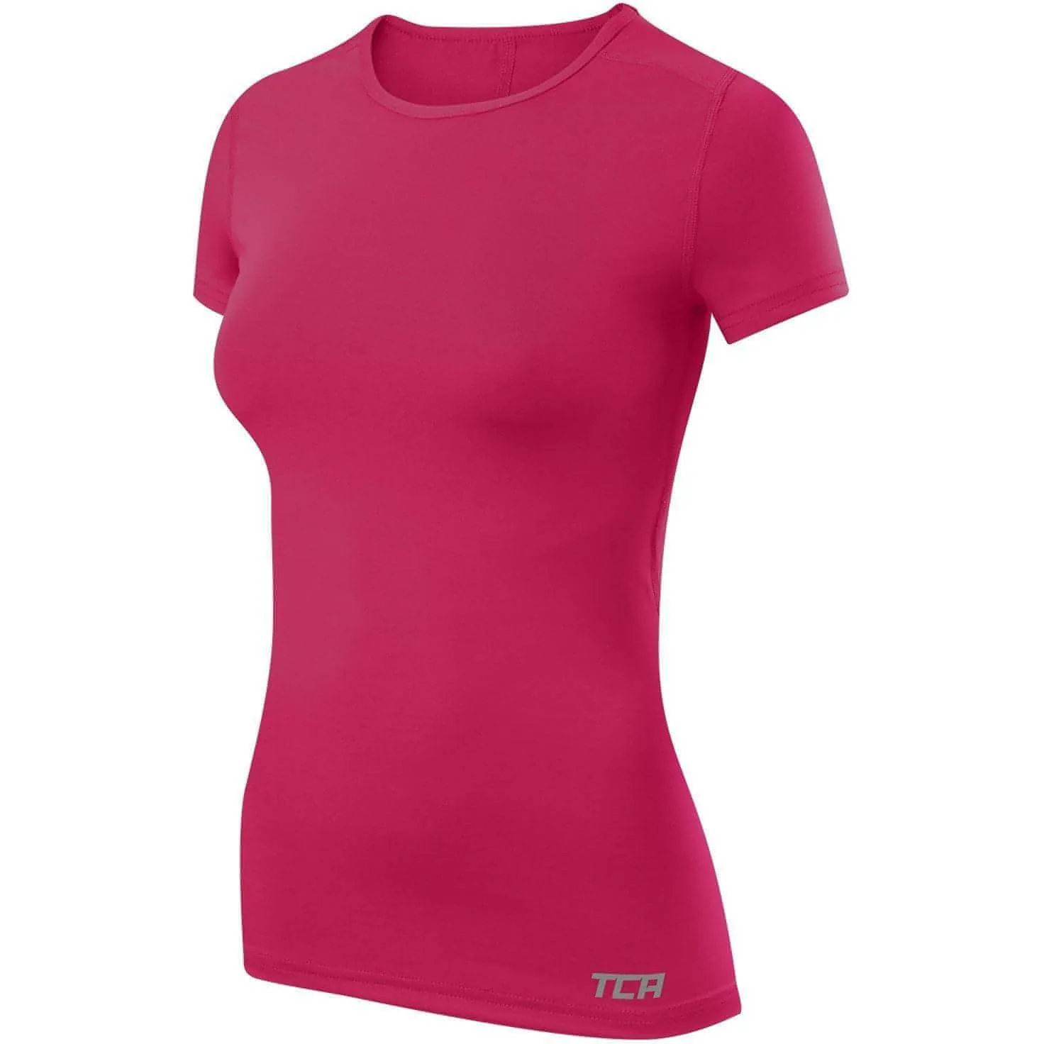 TCA Pro Performance Womens Short Sleeve Baselayer Running Top - Pink Street Trend