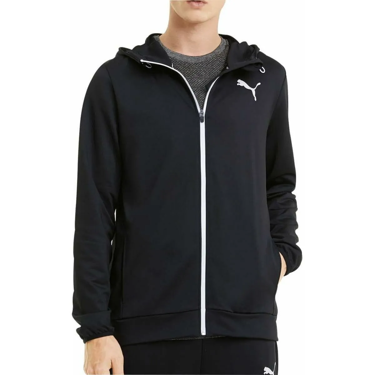 Versatile Layering Piece Puma Ready To Go Full Zip Mens Training Hoody - Black