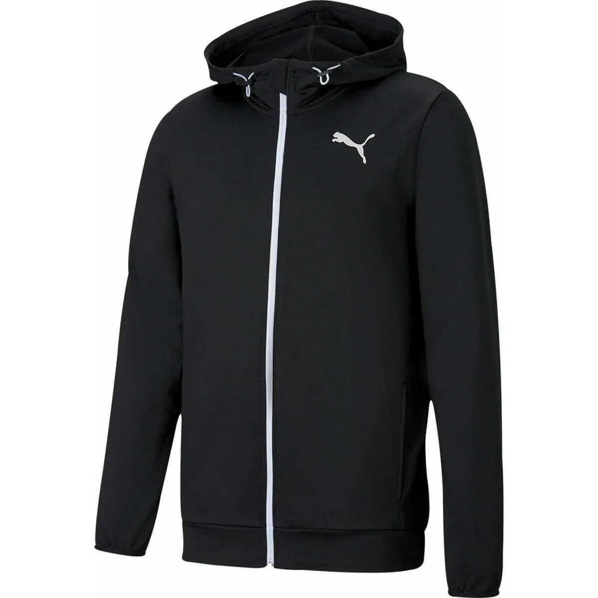 Knit texture Puma Ready To Go Full Zip Mens Training Hoody - Black