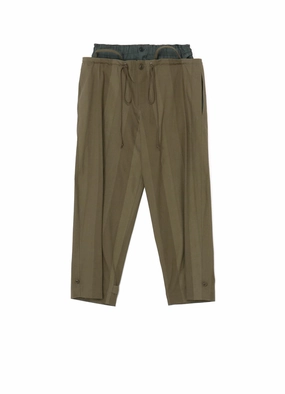 Basic Utility MULTI STRIPED DOBBY FABRIC UNEVENLY DYED DOUBLE LAYERED PANTS