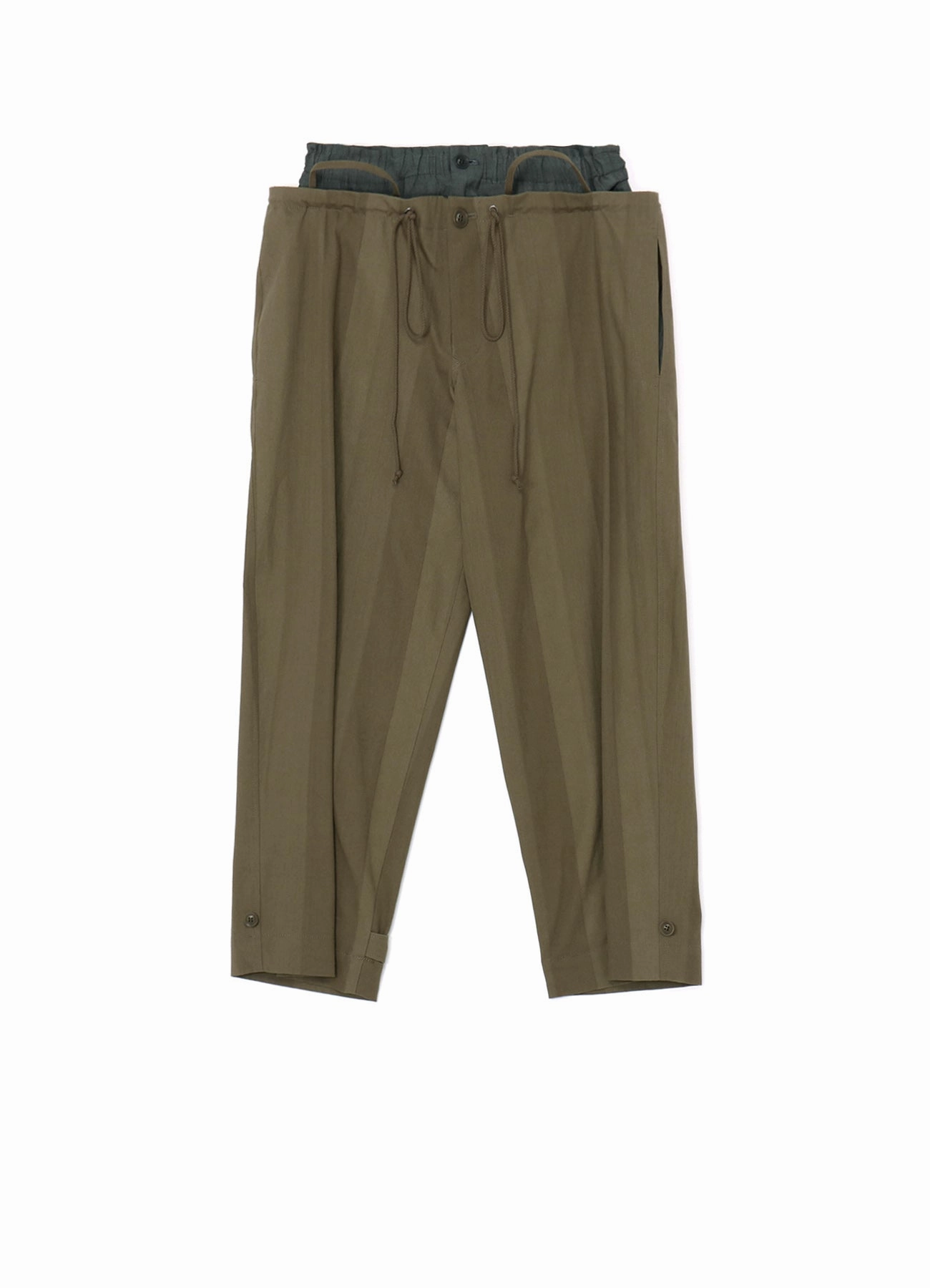 Basic Utility MULTI STRIPED DOBBY FABRIC UNEVENLY DYED DOUBLE LAYERED PANTS