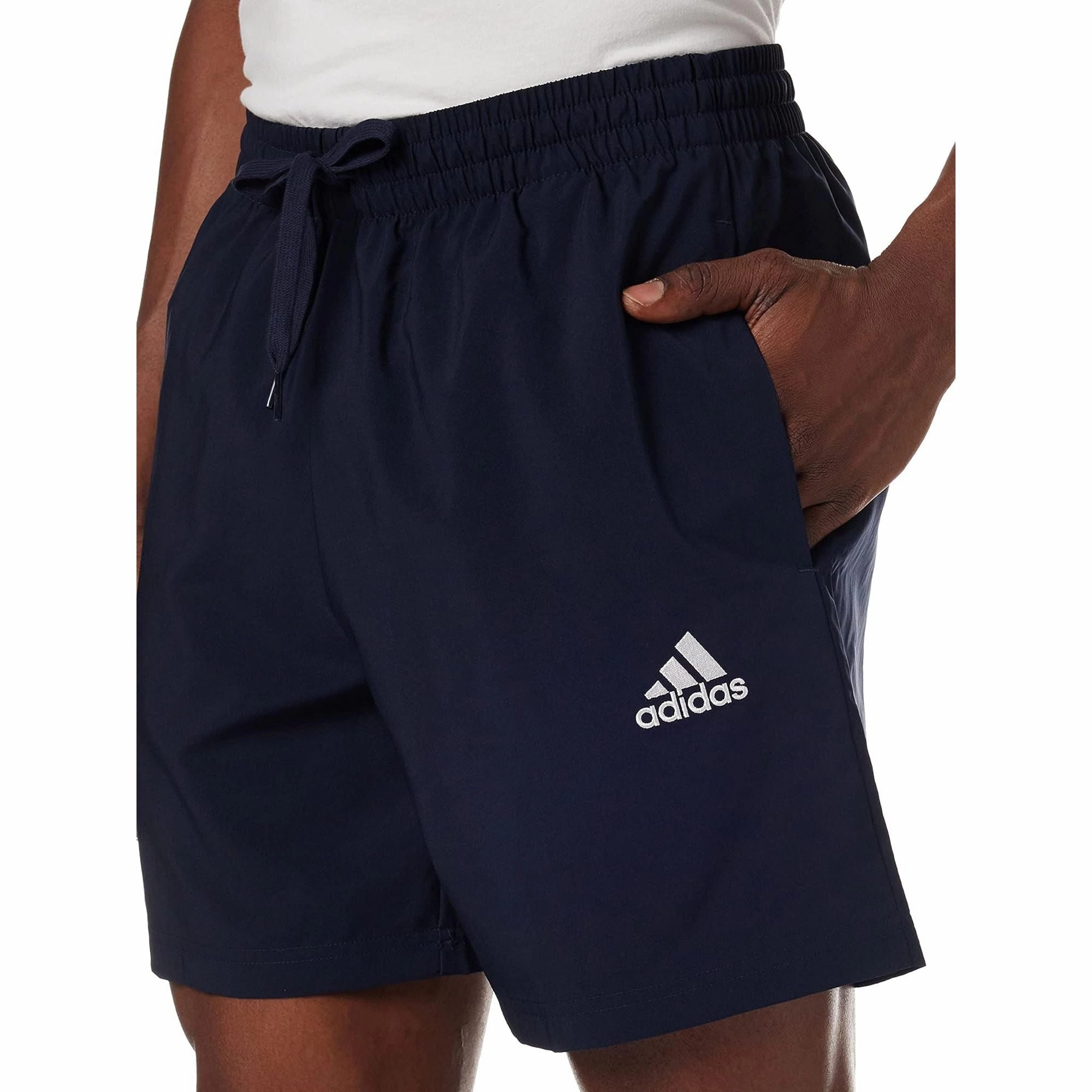 Breathable fabric construction hypoallergenic material adidas AeroReady Essentials Chelsea Mens Training Shorts - Navy