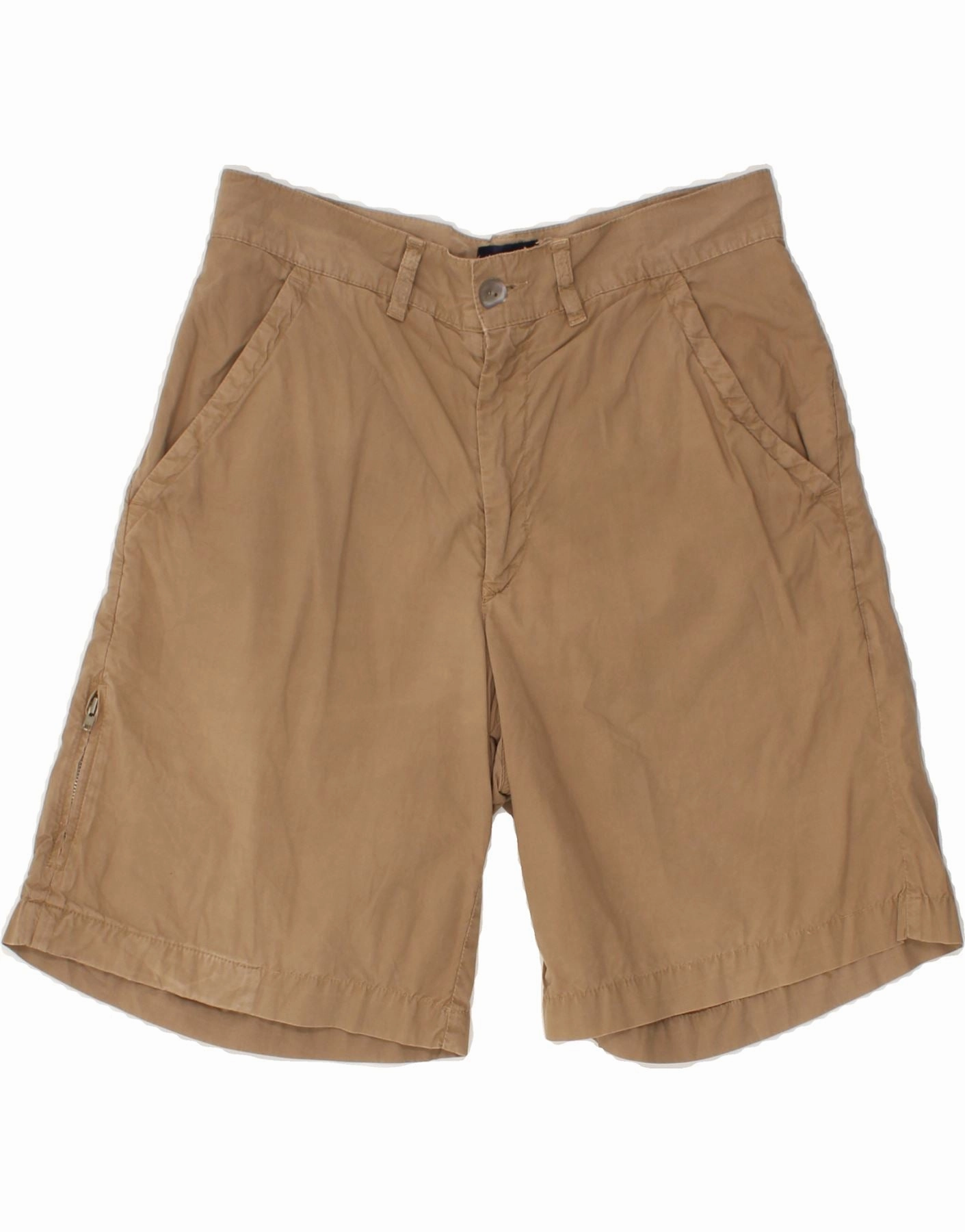 SUPERGA Mens Chino Shorts Small W28 Brown Cotton Ventilated Mesh Panels