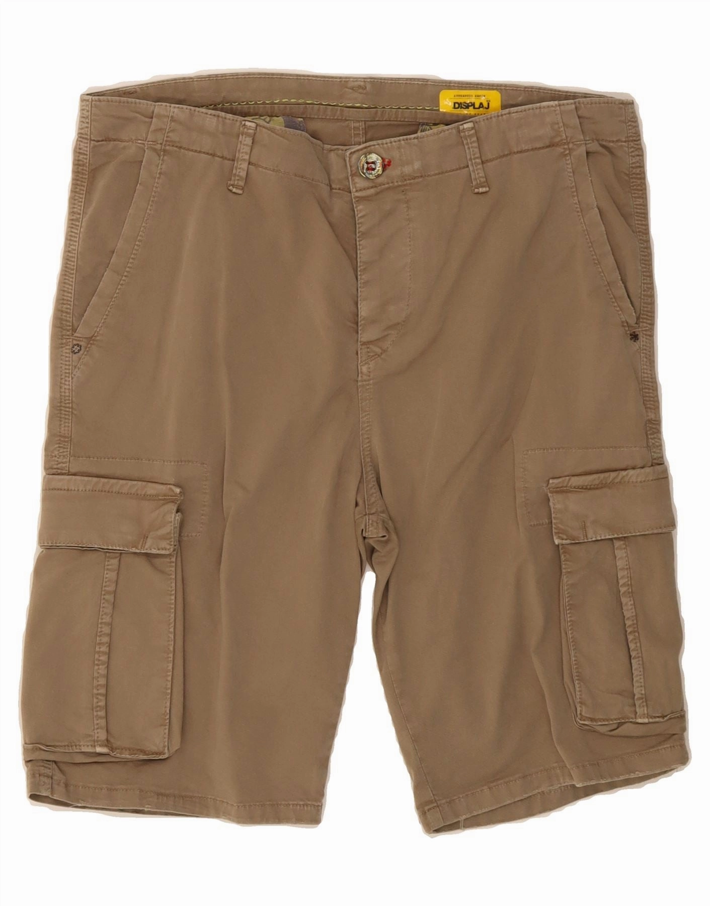 High Rise Waist Wide Range Motion VINTAGE Mens Cargo Shorts IT 46 Small W36 Brown Cotton
