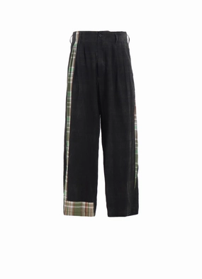 MADRAS CHECK PIGMENT PRINT 3-TUCK WIDE PANTS Timeless Style Versatile Fit
