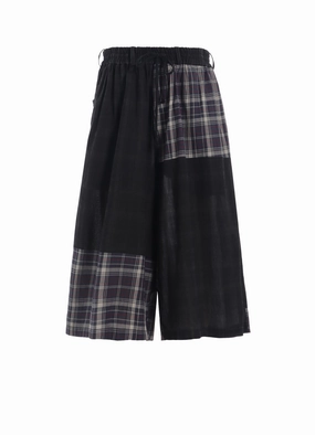 MultiPocketSystem Quick-Dry Fabric MADRAS CHECK PIGMENT PRINT CULOTTE PANTS