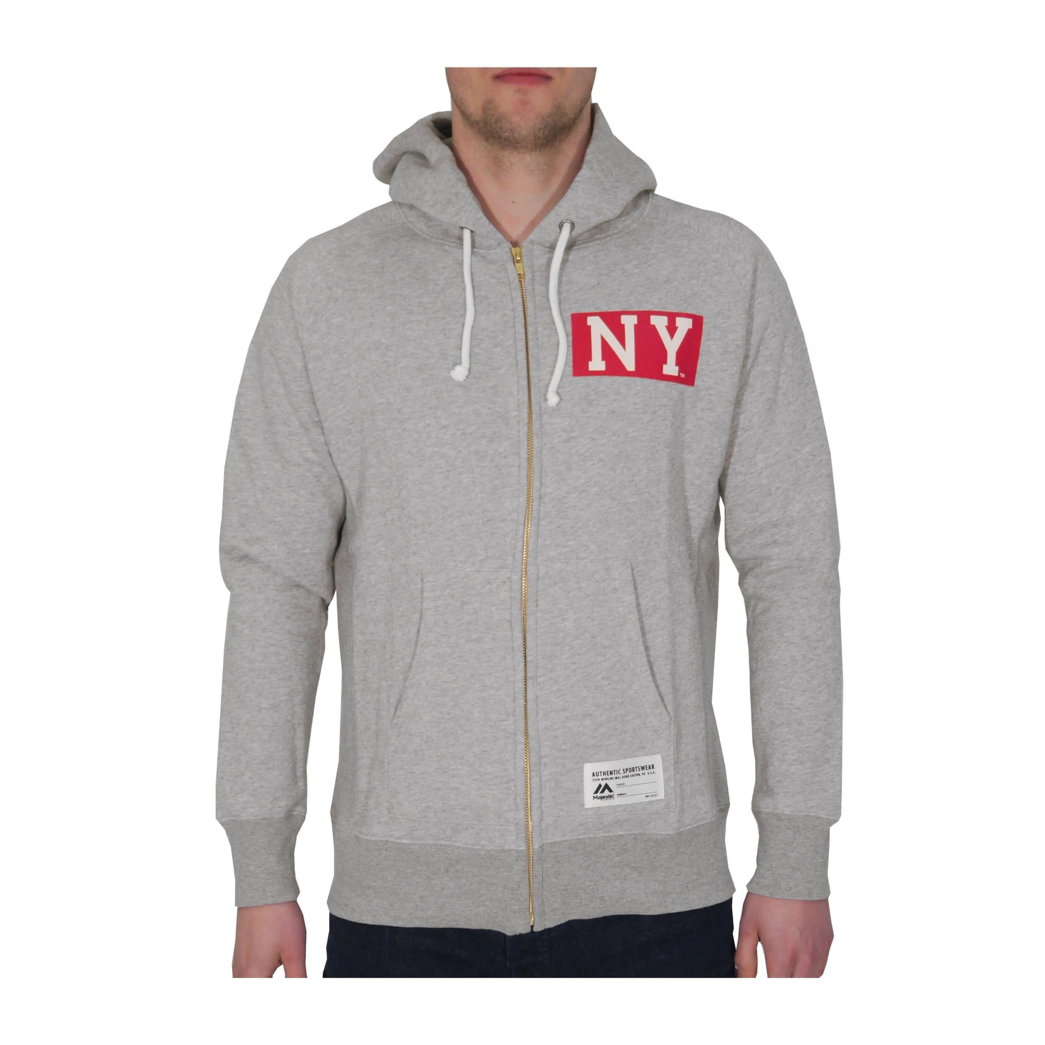 Majestic Athletic Naceri MLB NY Mens Hoody - Grey motorcycle gear