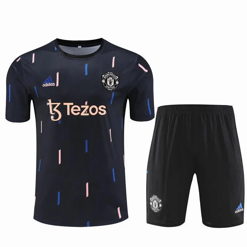 Manchester United Short Sleeve Training Suit For Men T-shirt/short Wrinkle-Resistant VentilationPanels