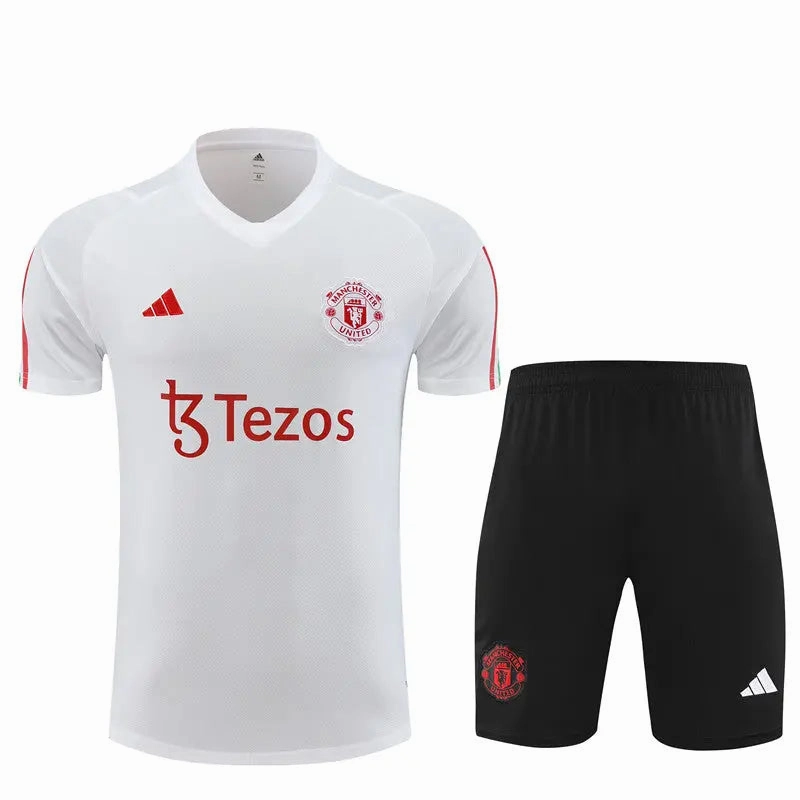 Manchester United Short Sleeve Training Suit For Men T-shirt/short Raglan Sleeve Design