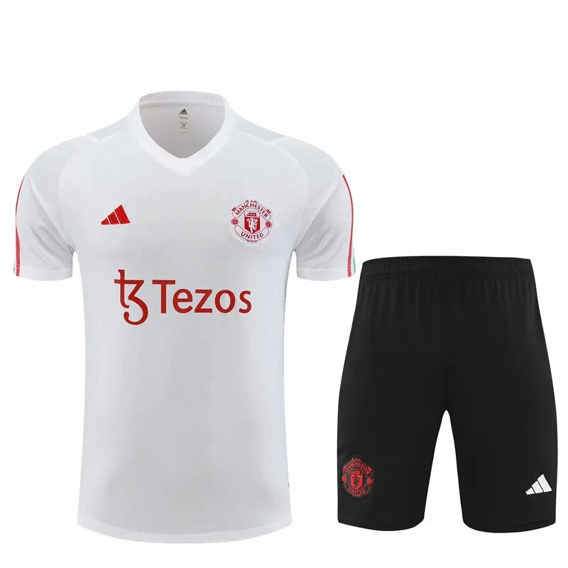 Manchester United Short Sleeve Training Suit For Men T-shirt/short Silicone Grip Hemline