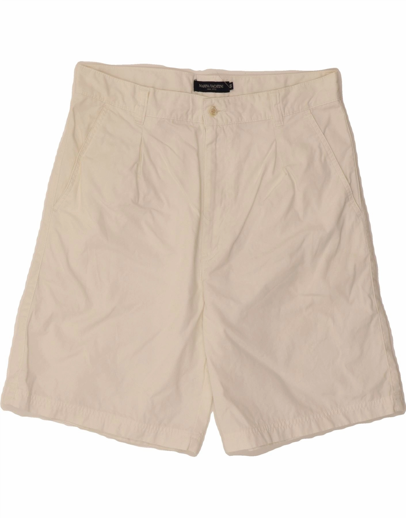 MARINA YACHTING Mens Chino Shorts IT 48 Medium W34  White Light Reflective Trim