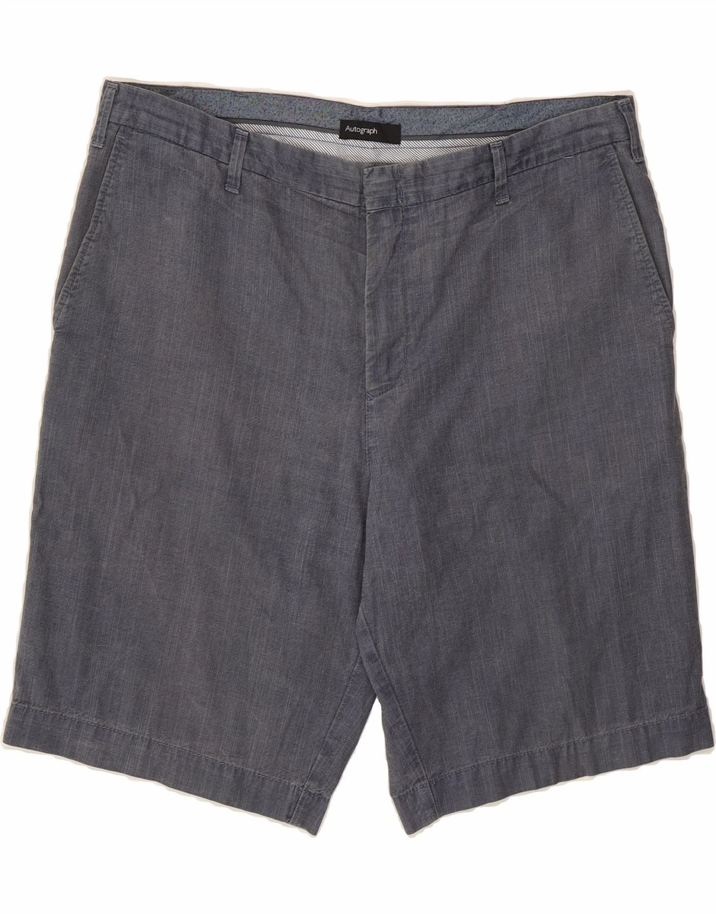 MARKS & SPENCER Mens Autograph Chino Shorts W36 Large  Navy Blue Cotton creative industry All Season