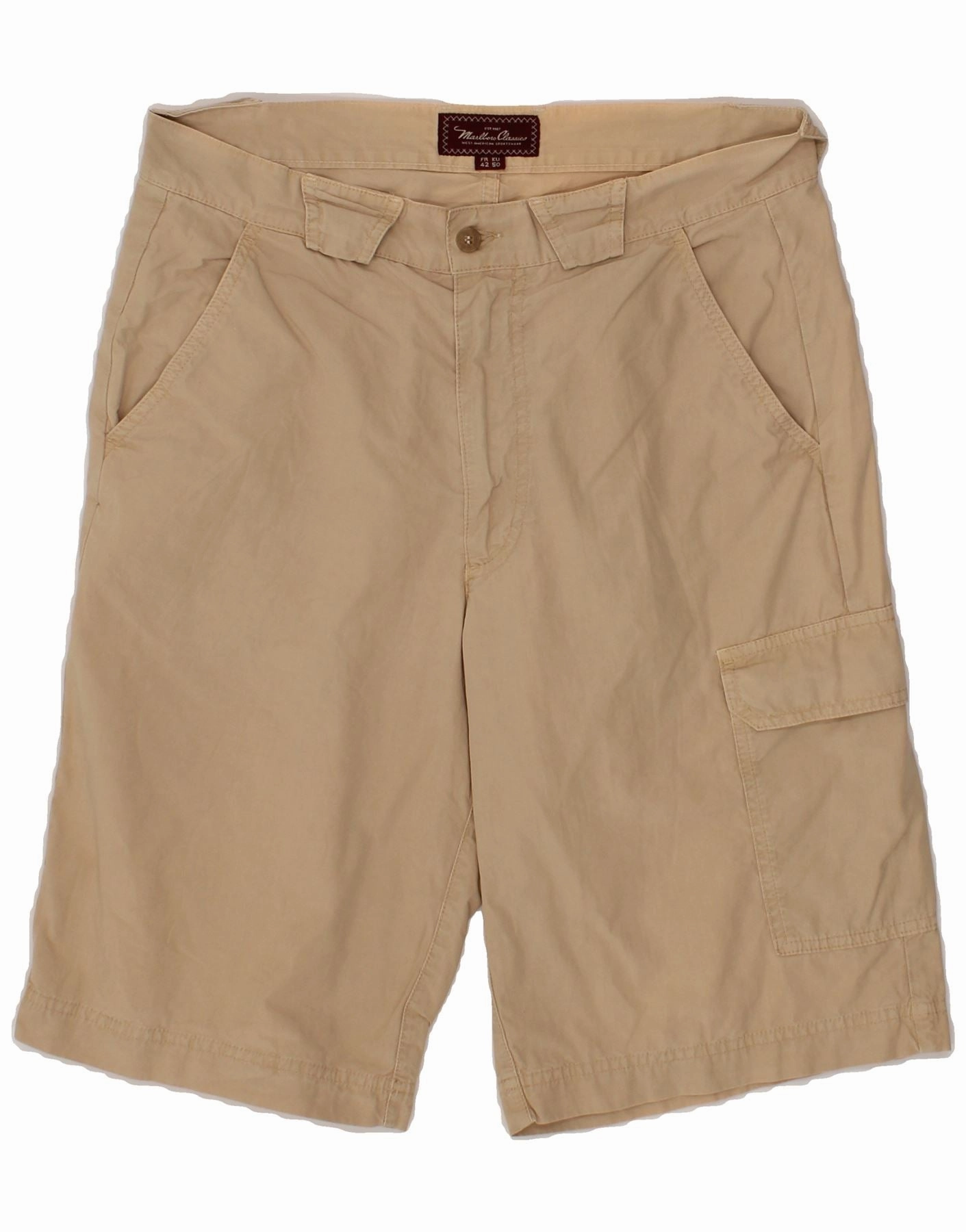 Athletic Design MARLBORO CLASSICS Mens Cargo Shorts EU 50 Large W34 Beige Cotton