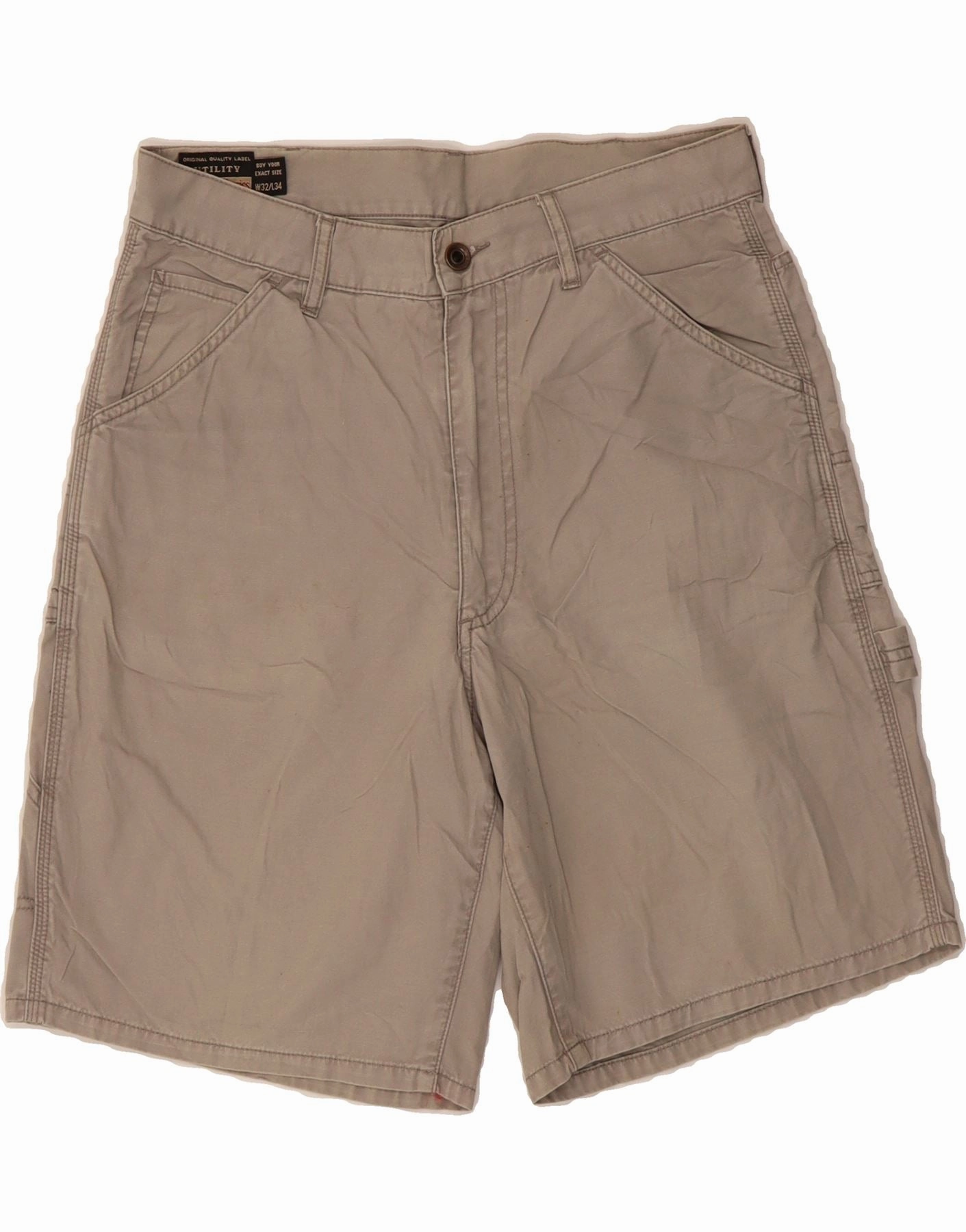 Quick Pocket Access MARLBORO CLASSICS Mens Cargo Shorts W32 Medium Grey Cotton