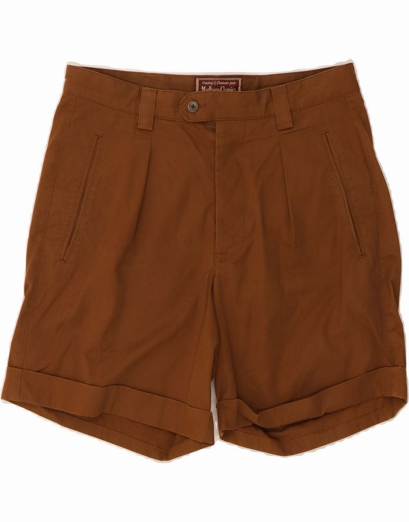 MARLBORO CLASSICS Mens Casual Shorts EU 48 Medium W32  Brown Cotton NonIrritatingTags Breezy Flex