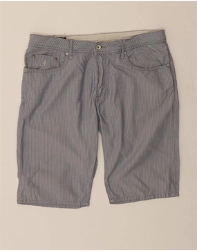 stain resistant coating MARLBORO CLASSICS Mens Casual Shorts W34 Large Grey Striped Cotton