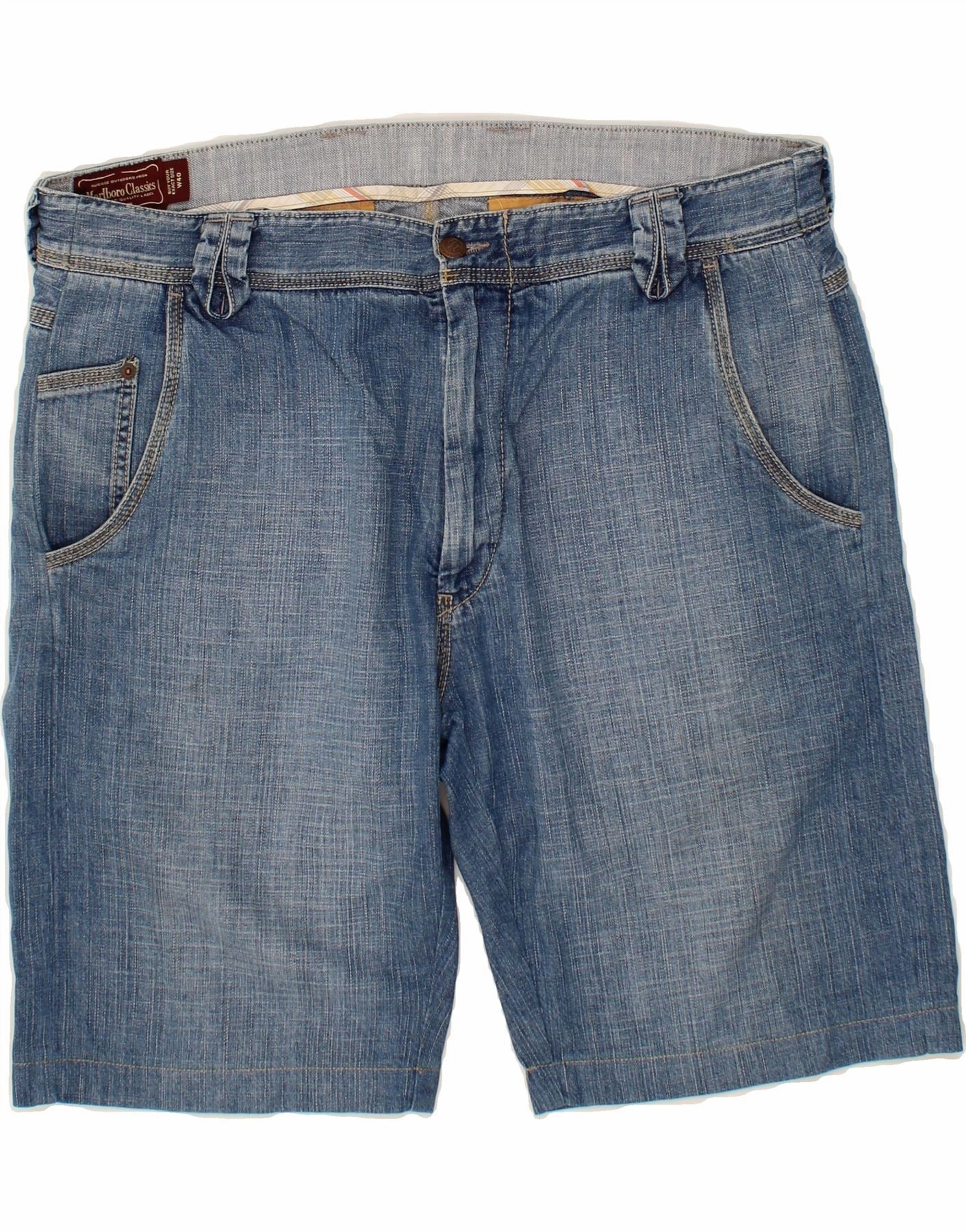 MARLBORO CLASSICS Mens Denim Shorts W40 XL Blue Cotton Stretch Woven Fabric