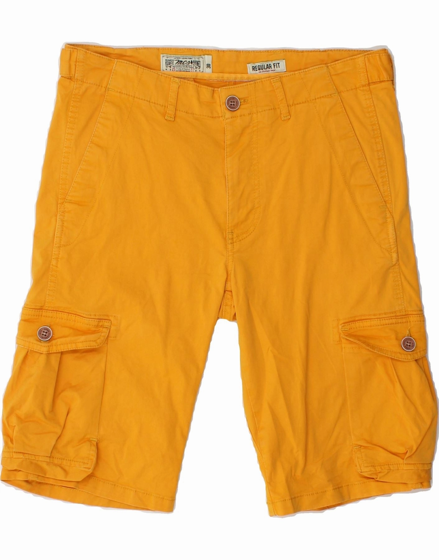 Quick Fit Bacterial Growth Prevention MARLBORO CLASSICS Mens Regular Fit Cargo Shorts W30 Medium  Yellow Cotton