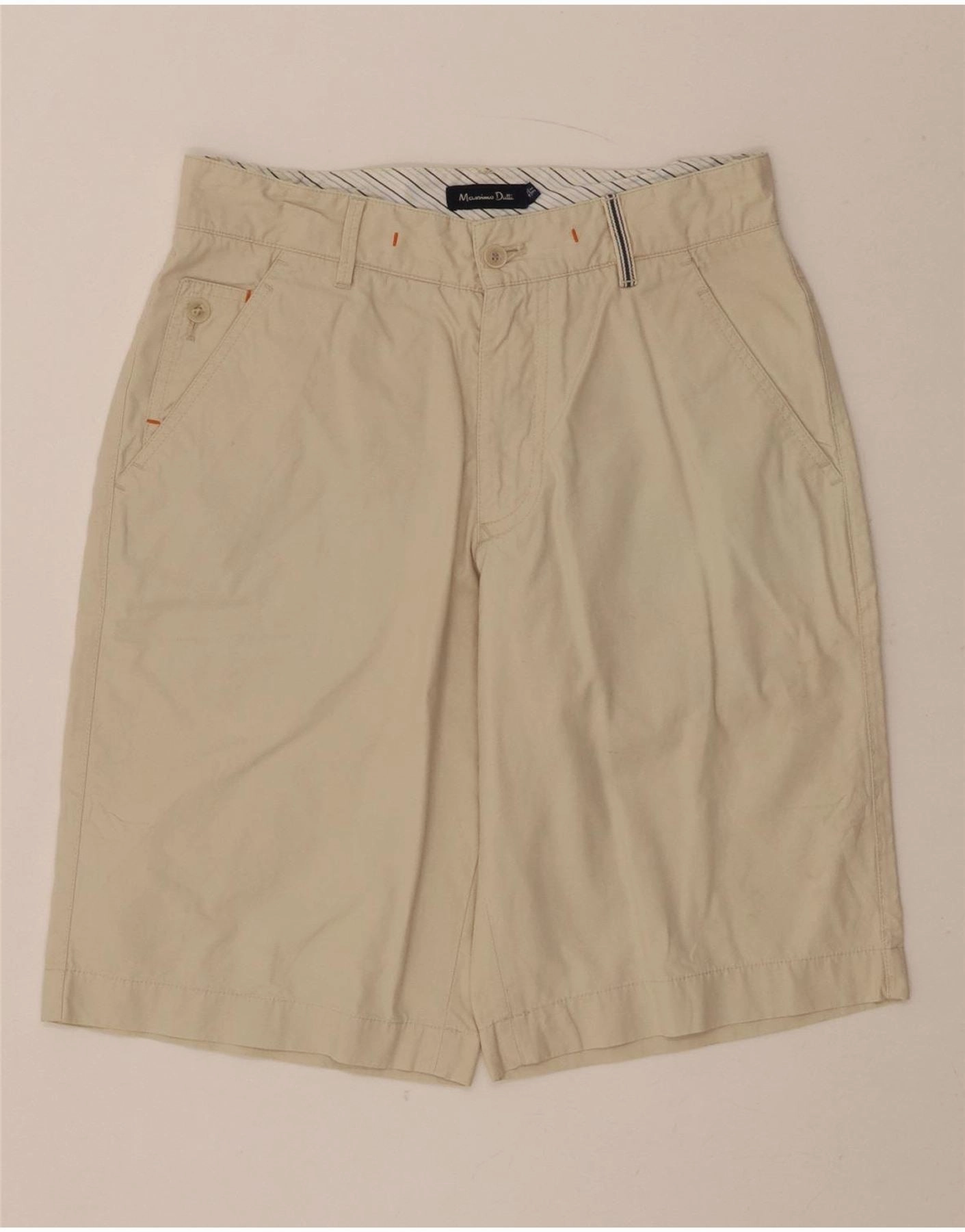 MASSIMO DUTTI Mens Chino Shorts EU 40 Medium W31  Beige Cotton Performance Stretch Casual Flex Fit