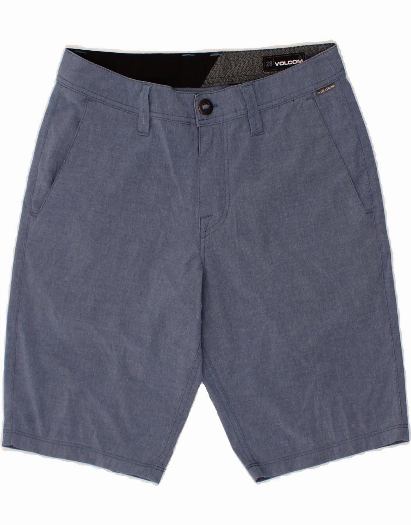 VOLCOM Mens Chino Shorts W28 Small Navy Blue Clean Stretch Sports Wear