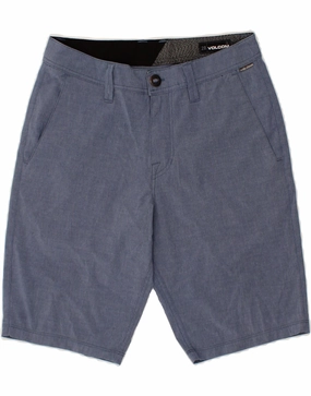 VOLCOM Mens Chino Shorts W28 Small Navy Blue Clean Stretch Sports Wear