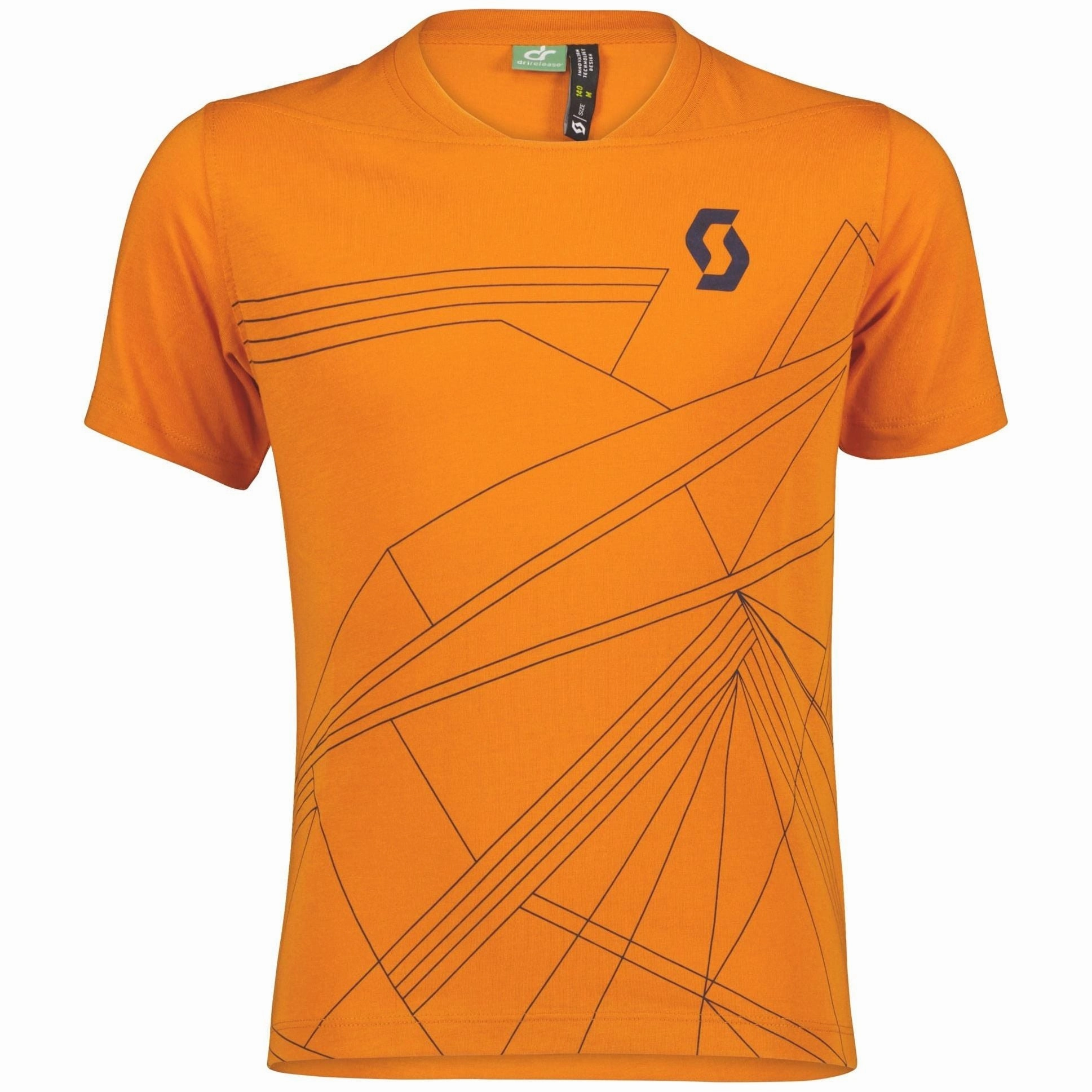 Vented Back Panel Scott Trail 10 Dri Junior Short Sleeve Cycling Jersey - Orange