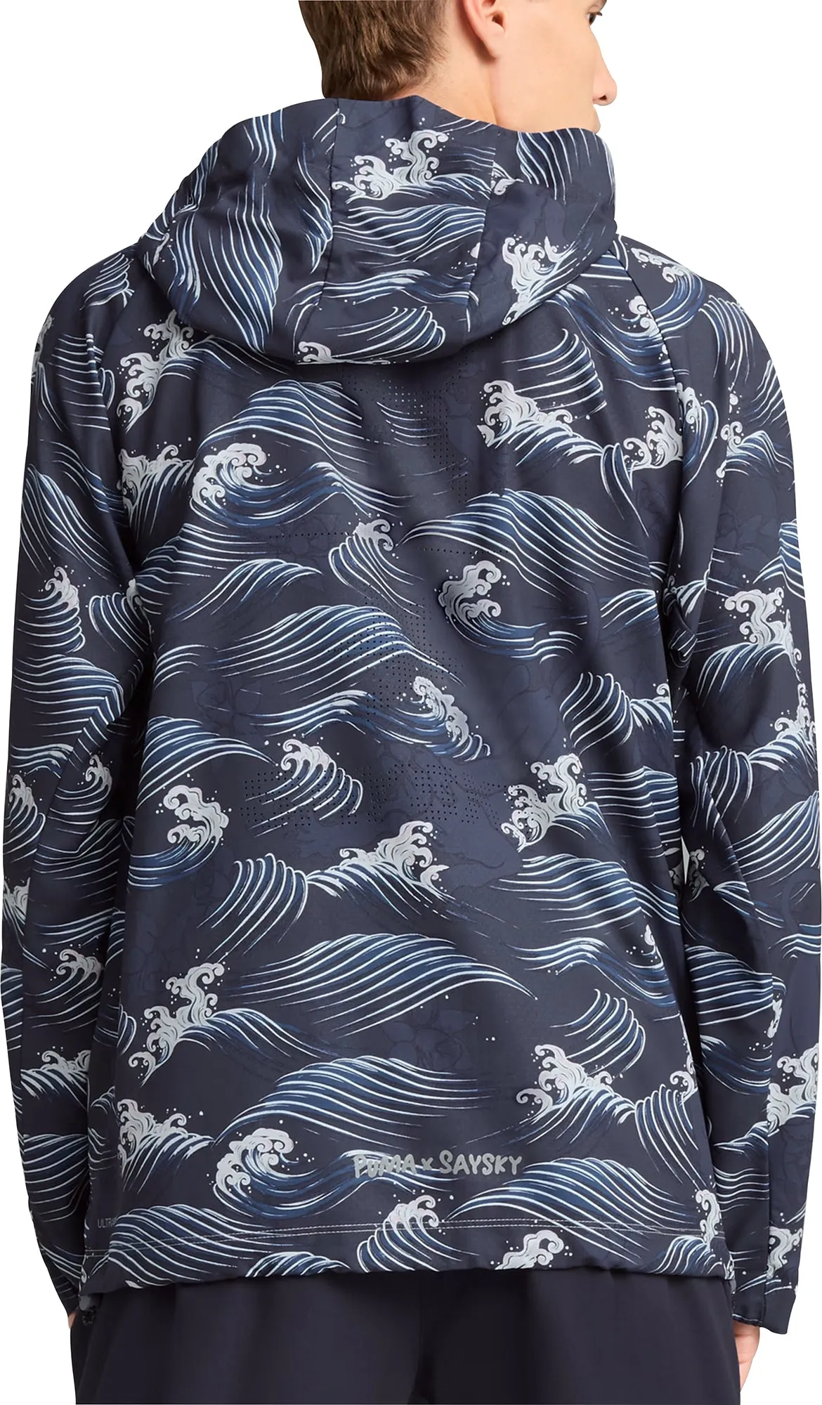 dry-cleanable quilted Puma X SAYSKY Graphic Mens Running Jacket - Blue