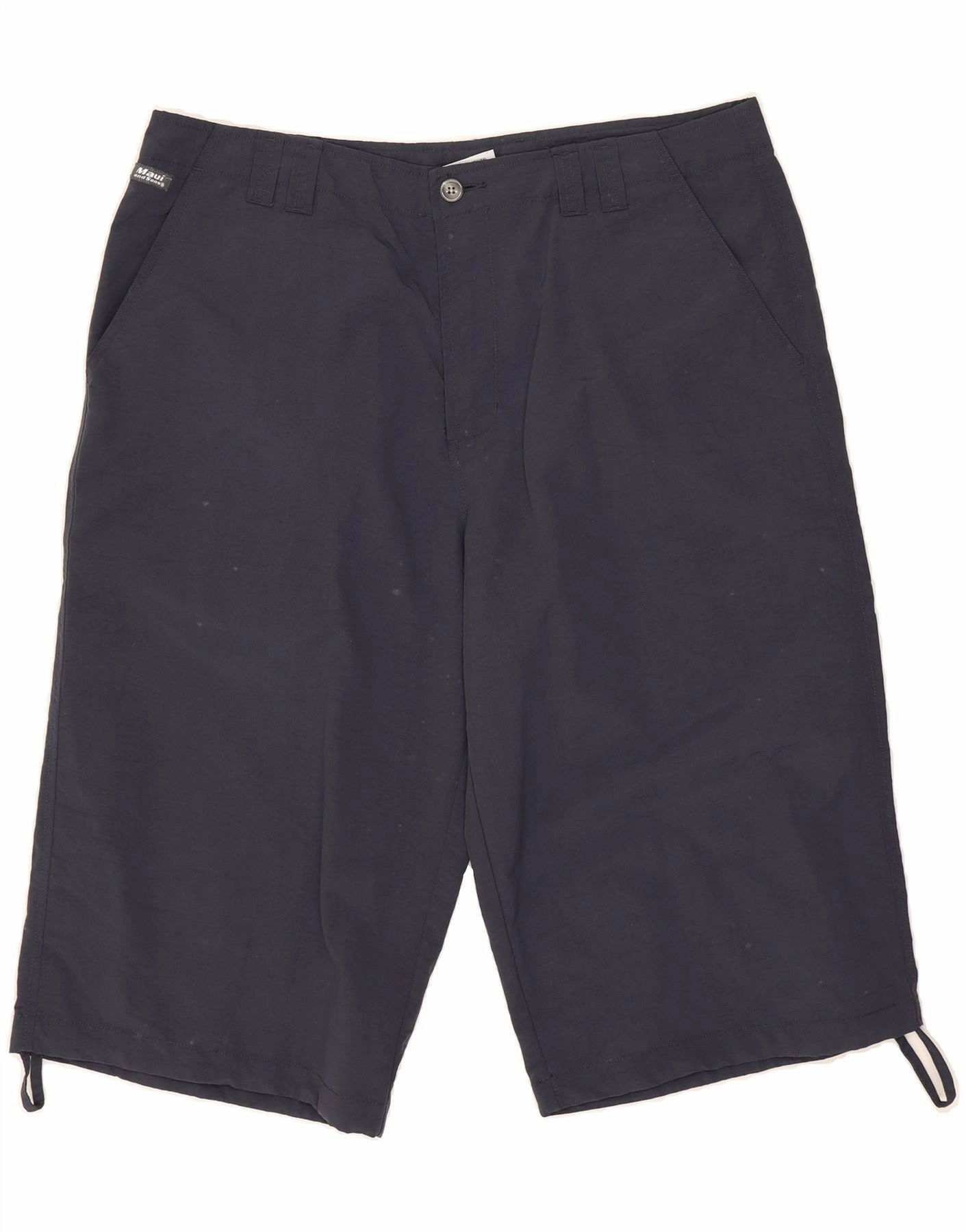 MAUI AND SONS Mens Bermuda Shorts IT 52 XL W36  Navy Blue Polyamide Water Resistant