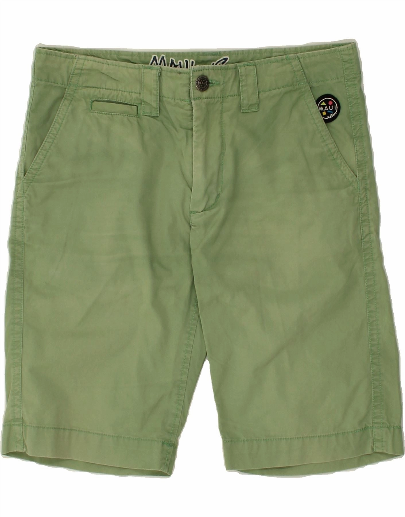 Regular Fit MAUI AND SONS Mens Chino Shorts IT 46 Small W32  Green Cotton