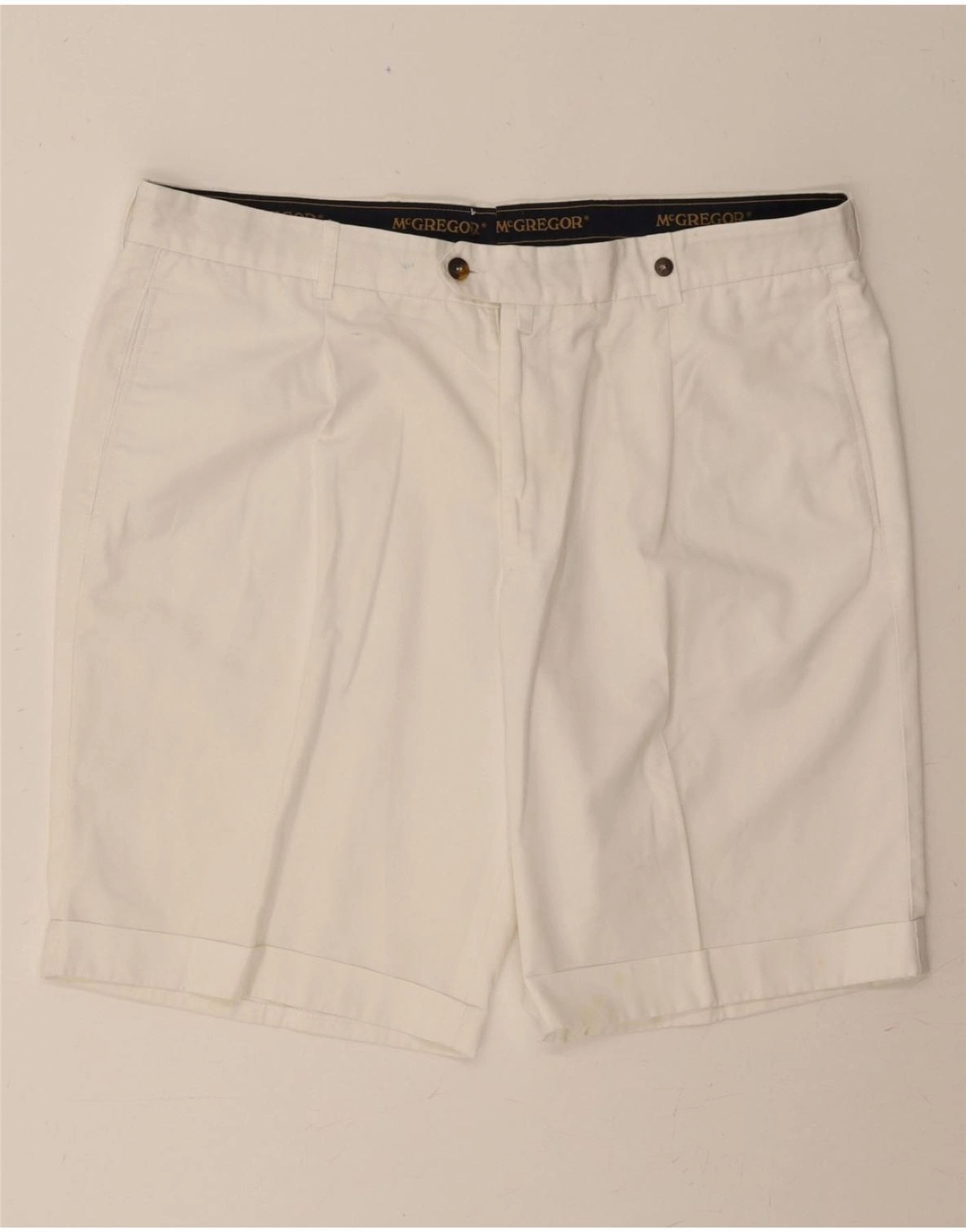 High-Performance Fit MC GREGOR Mens Chino Shorts W38 XL White
