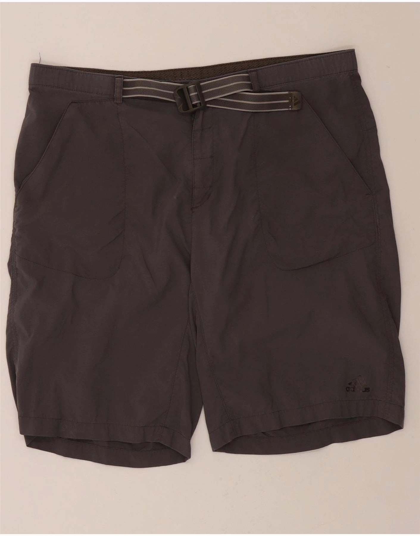 Tailored Fit ADIDAS Mens Clima 365 Chino Shorts W34 Large Grey Polyamide