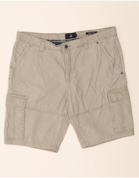 DACK'S Mens Regular Fit Cargo Shorts W38 XL Grey Cotton Crisp Texture Simple Vibe