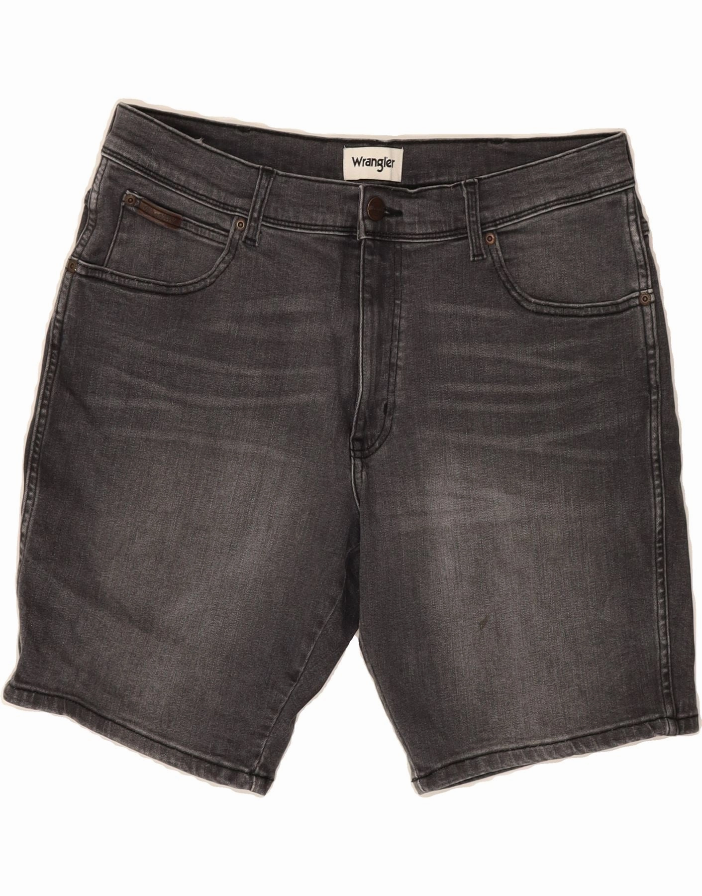 Stretch waistband WRANGLER Mens Texas Denim Shorts W32 Medium Grey Cotton