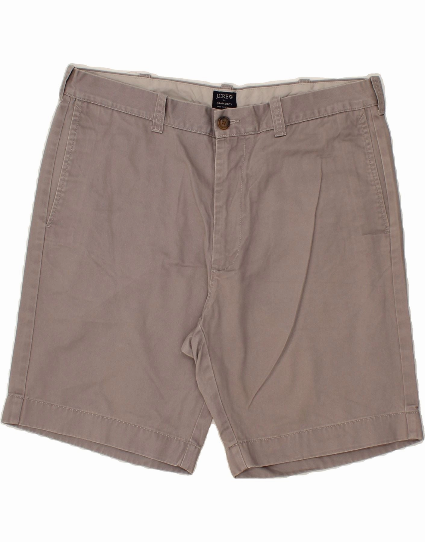 transportation industry barbecue outfit J. CREW Mens Gramercy Chino Shorts W35 Large Grey Cotton