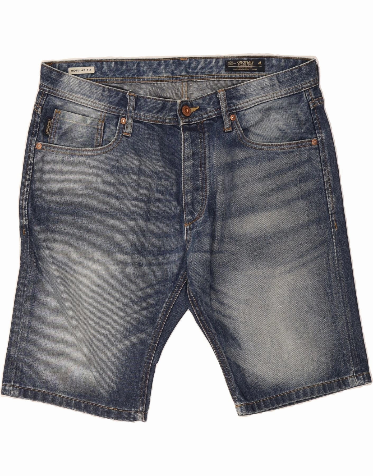 Odor Control Technology Warm Day JACK & JONES Mens Regular Fit Denim Shorts XL W38 Blue Cotton
