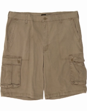 Breezy Comfort LEE Mens Cargo Shorts W42 2XL Beige Cotton