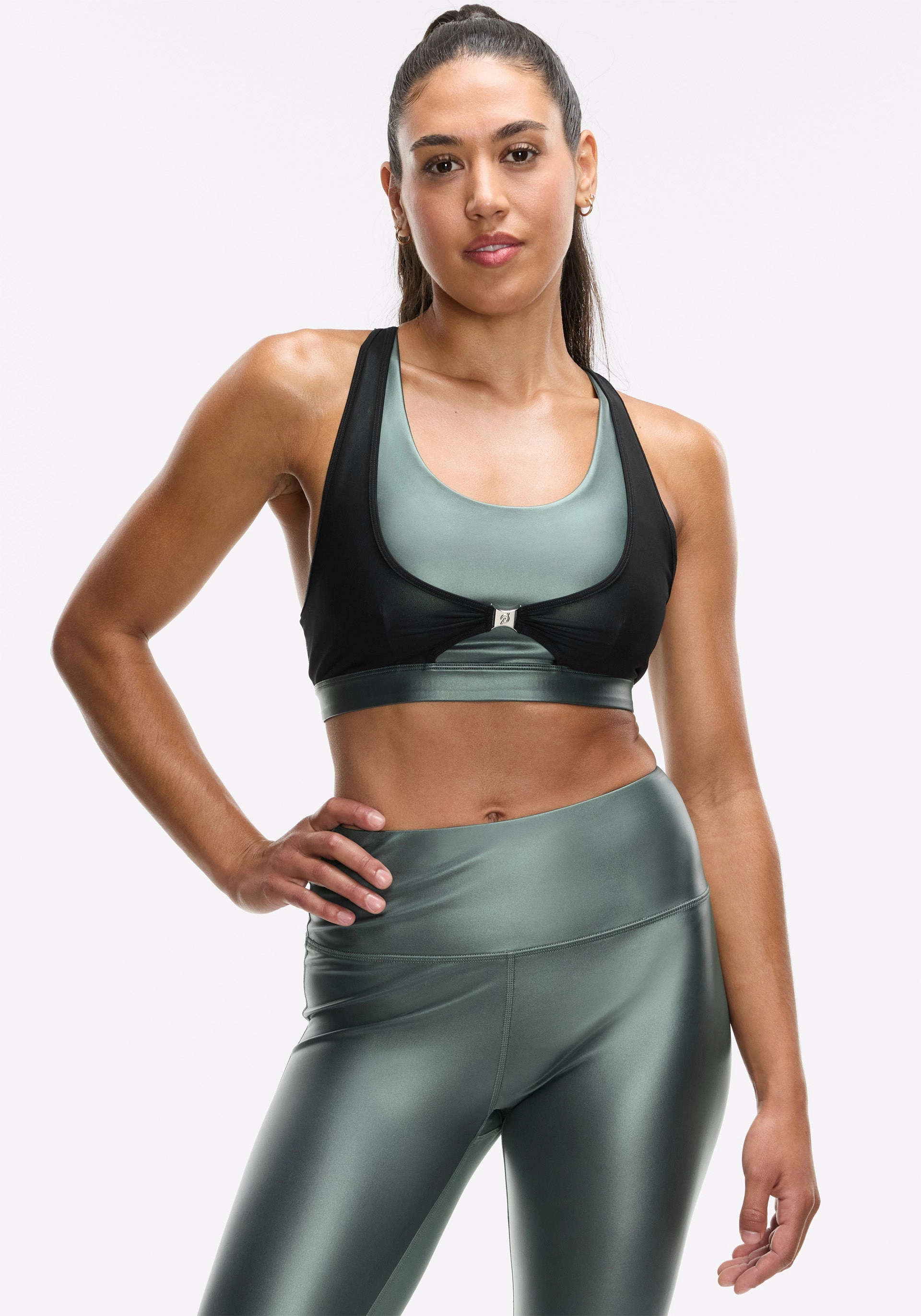 Mesh Sling Bra Embellished seams